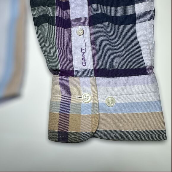 Gant Winter Twill Madras / Flannel Check Shirt XL 17/43-44 *TALL *Read Slim Fit - Picture 6 of 9